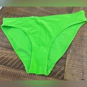 NWT Aerie Shine Rib Full Coverage Bikini Bottom in Lime Green - Size M